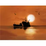 Barca e tramonto