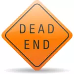 Vector clip art of dead end warning traffic sign