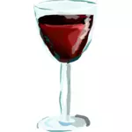 Rode wijnglas tekening