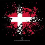 Danimarka bayrağı siyah arka plan üzerine