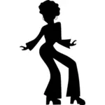 צללית של האישה בתמונה וקטורית רקדנית