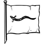Dyaonhronhko klanen totem med ål i svart-hvitt vektor image