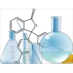 أدوات الكيمياء مع صورة متجه خلفية جزيء