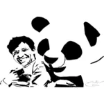 Graphiques vectoriels de sourire homme et panda