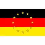 ألوان العلم الألماني مع رسم توضيحي لنجوم الاتحاد الأوروبي