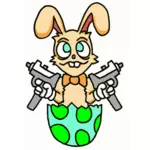 武装したイースターのウサギ