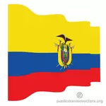 Ondulé drapeau de l'Équateur