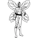 Sci-Fi fairy flying lady vektorgrafik