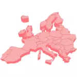 וקטור אוסף של תלת-ממד מפת אירופה
