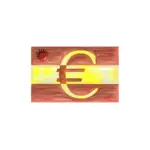 Španělská vlajka s Euro podepsat vektorový obrázek