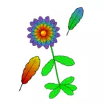 Ilustracja wektorowa kwiaty wykonane z piór