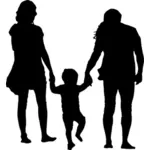 عائلة مع صورة ظلية الطفل