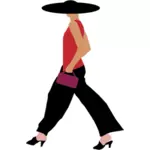 유행 여자 산책