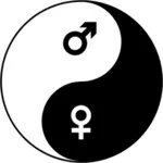 Ženské a mužské symboly a jin jang
