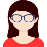 أفاتار أنثى مع نظارات