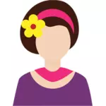 Kvinnelige avatar med hår decoration