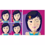 Vijf meisje avatars