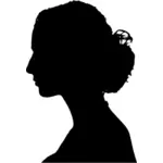 Kadın profil siluet vektör çizim