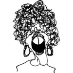 Dibujo vectorial cómic cantante femenina
