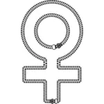 Weibliche Symbol Reißverschluss