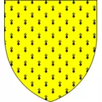 Imagen de vector amarillo escudo heráldico