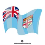 Fidżi macha flagą