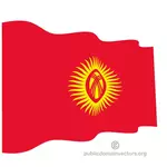 Bergelombang bendera Kirgizstan