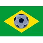 Bandera de Brasil del vector de la imagen del fútbol
