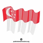 Vlag van singapore vector illustraties