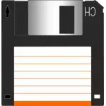 3,5 inç diskete etiket ile vektör küçük resmini