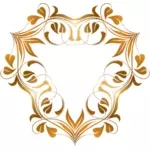 Trójkątne kwiatowy ramki w odcieniach złota ilustracja