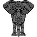 Elephant med floral mønster