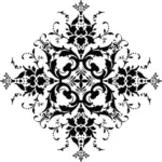 Hexagone silhouette vecteur floral