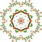 צבע עגול בצורת פרח עץ עיצוב איור
