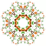 Gambar dari pola bunga dekoratif vektor