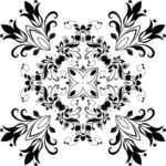 Black flowery motif