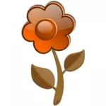 Глянец оранжевый цветок на стебель векторное изображение