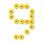 Sarı çiçekli sayı dokuz