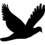 Létající holubice silueta