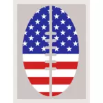 علم الولايات المتحدة الأمريكية داخل صورة ظلية لكرة القدم