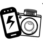 Téléphone mobile et l'icône de caméra vector clipart