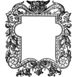 Fyrkantig spegel med ornament