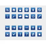 Vektorové ilustrace výběru ikony modré počítače,
