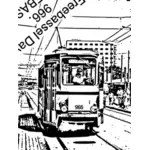 Şehir tramvay rayları kroki çizim üzerinde