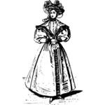 Donna francese in abito d'epoca
