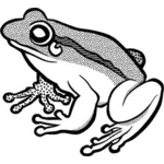Clipart vectorial de rana espera en blanco y negro