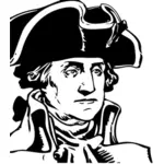 Illustration vectorielle de George Washington profil noir et blanc