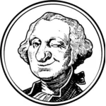 Векторный рисунок подмигивая Джорджа Вашингтона