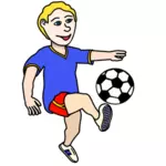 लड़के खेल फुटबॉल वेक्टर छवि