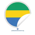 Gabon na flagi wewnątrz naklejki